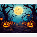 Moonlit Pumpkins Paint by Numbers Kit design preview showing the full artwork layout before painting