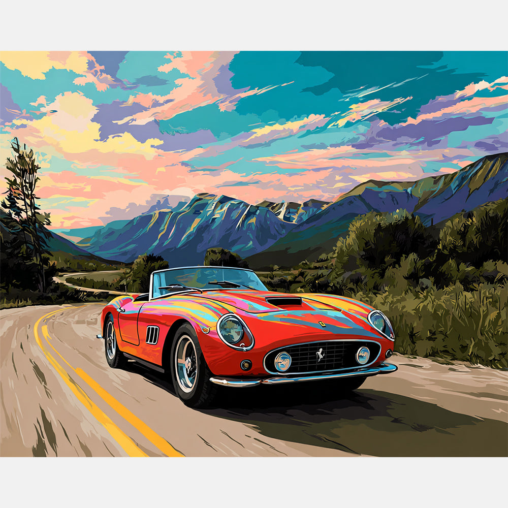 Mountain Escape Paint by Numbers Kit design preview showing the full artwork layout before painting
