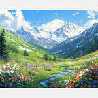 Mountain Symphony Paint by Numbers Kit design preview showing the full artwork layout before painting