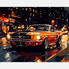 Mustang Shine Paint by Numbers Kit design preview showing the full artwork layout before painting