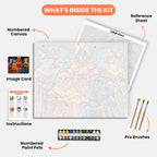 Mystic Cats Gathering Paint by Numbers Kit – includes numbered canvas, paint pots, brushes, and instructions