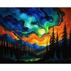 Mystic Night Paint by Numbers Kit design preview showing the full artwork layout before painting