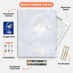 Mystic Woodland Paint by Numbers Kit – includes numbered canvas, paint pots, brushes, and instructions