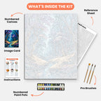 Mystical Forest Paint by Numbers Kit – includes numbered canvas, paint pots, brushes, and instructions