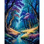 Mystical Forest Paint by Numbers Kit design preview showing the full artwork layout before painting