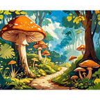 Mystical Forest Path Paint by Numbers Kit design preview showing the full artwork layout before painting
