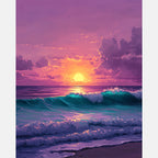 Mystical Sunset Paint by Numbers Kit design preview showing the full artwork layout before painting