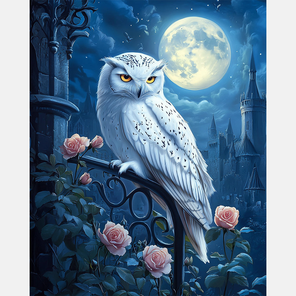 Night Owl Paint by Numbers Kit design preview showing the full artwork layout before painting