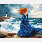 Ocean Whisper Paint by Numbers Kit design preview showing the full artwork layout before painting