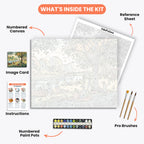 Park Leisure Paint by Numbers Kit – includes numbered canvas, paint pots, brushes, and instructions