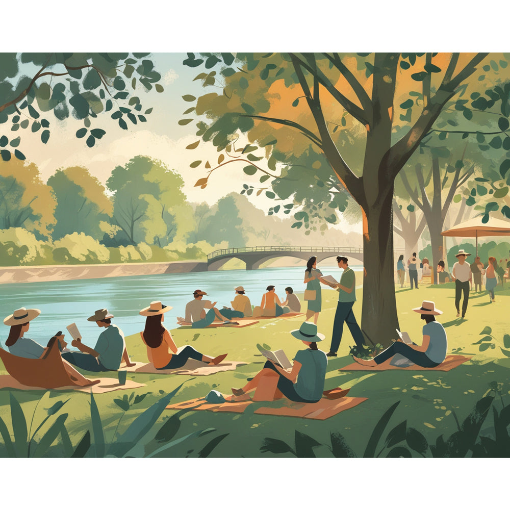 Park Leisure Paint by Numbers Kit design preview showing the full artwork layout before painting