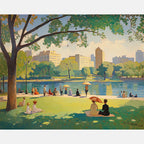 Parkside Contemplation Paint by Numbers Kit design preview showing the full artwork layout before painting