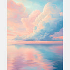 Pastel Clouds Paint by Numbers Kit design preview showing the full artwork layout before painting