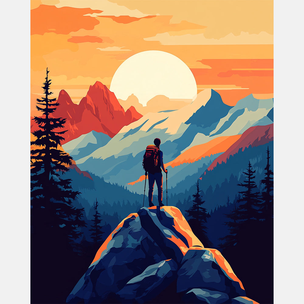 Peak Moments Paint by Numbers Kit design preview showing the full artwork layout before painting