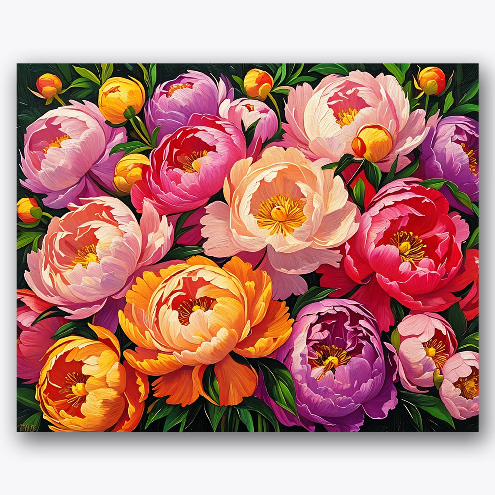Peony Bloom Paint by Numbers Kit UdoPaints