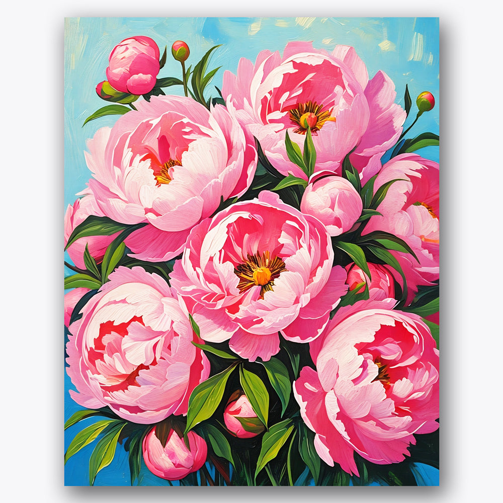 Peony Bouquet Paint by Numbers Kit UdoPaints
