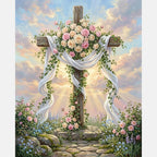 Petal Cross Paint by Numbers Kit design preview showing the full artwork layout before painting