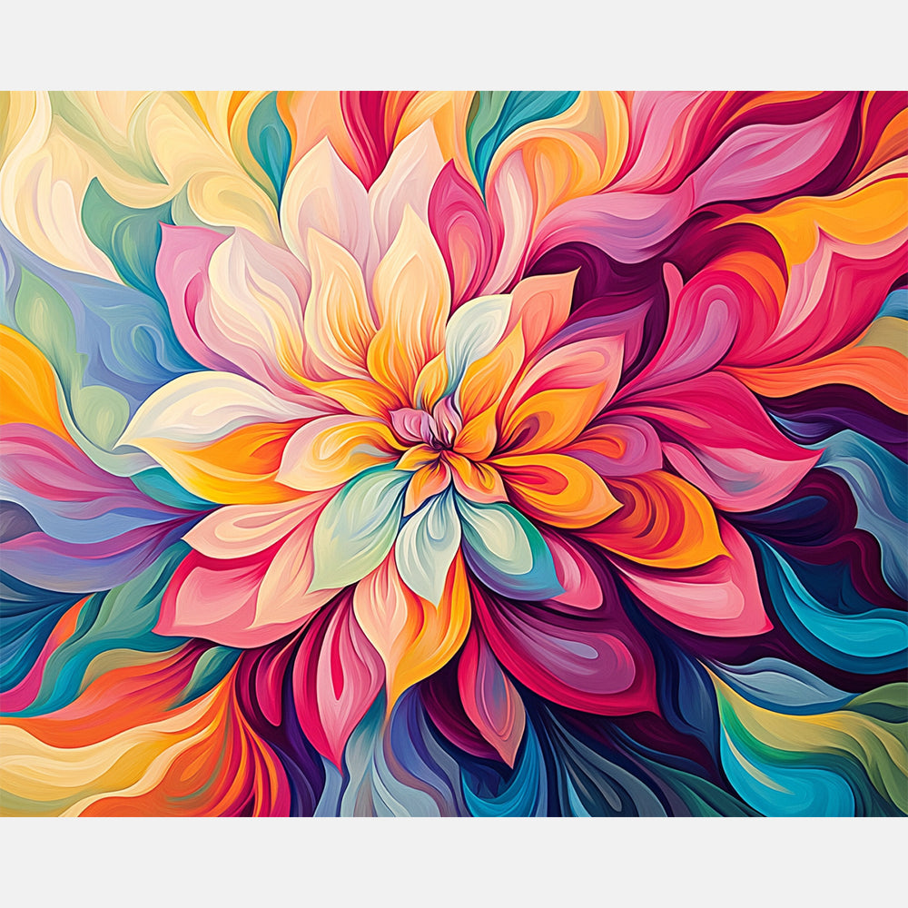 Petal Swirl Paint by Numbers Kit design preview showing the full artwork layout before painting