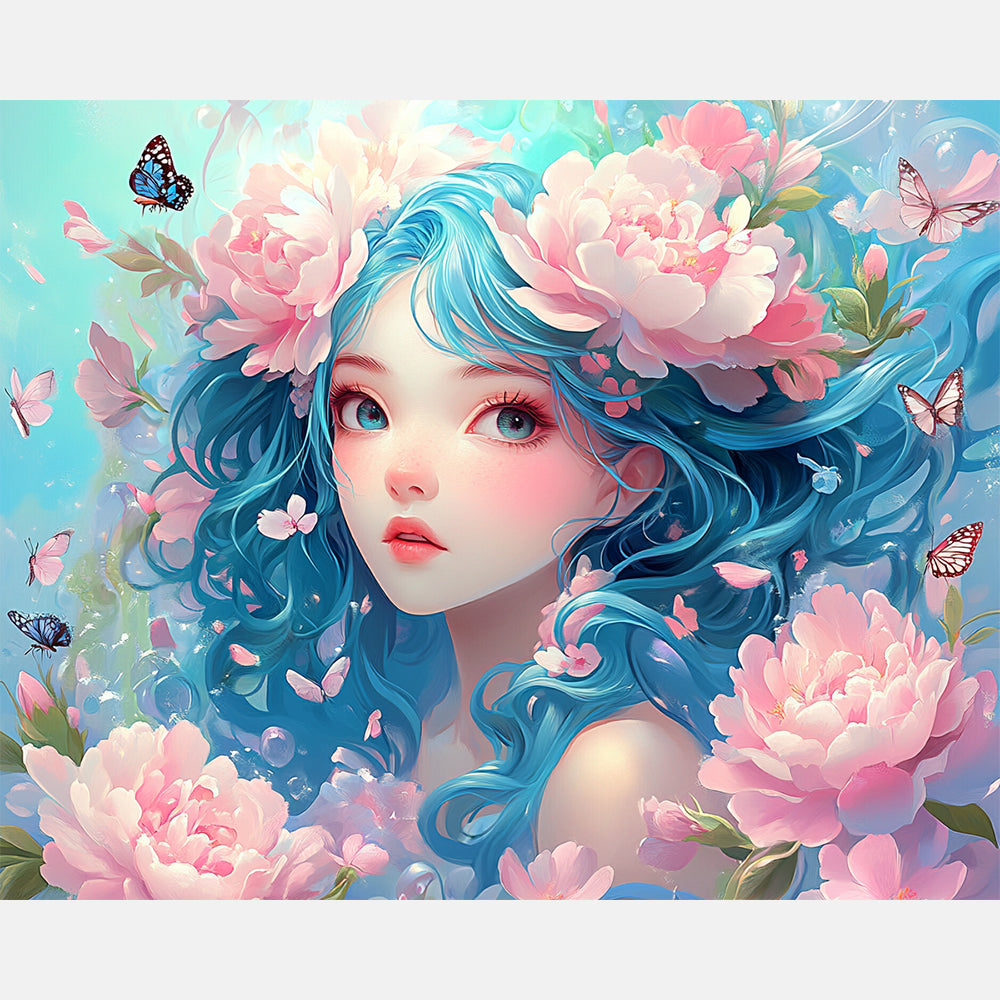 Petal Whimsy Paint by Numbers Kit design preview showing the full artwork layout before painting