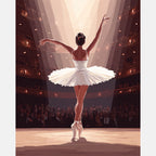 Poised Ballerina Paint by Numbers Kit design preview showing the full artwork layout before painting