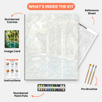 Poolside Oasis Paint by Numbers Kit – includes numbered canvas, paint pots, brushes, and instructions