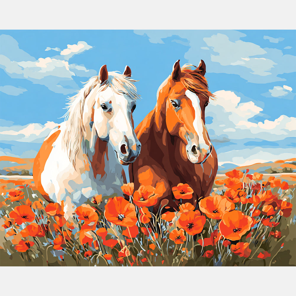 Poppy Partners Paint by Numbers Kit design preview showing the full artwork layout before painting