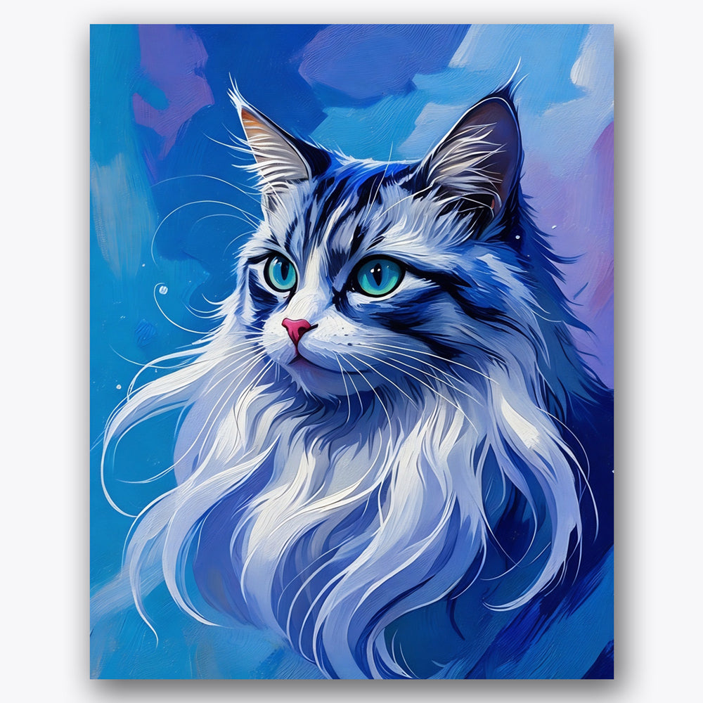 Whimsical Maine Coon Paint by Numbers Kit UdoPaints
