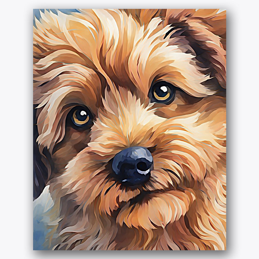 Fluffy Puppy Paint by Numbers Kit UdoPaints
