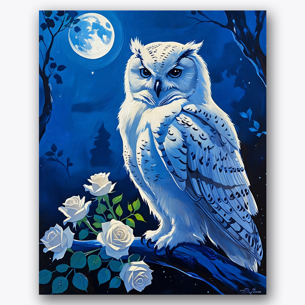 Mystical Snowy Owl Paint by Numbers Kit UdoPaints