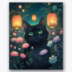 Lantern Cat Paint by Numbers Kit UdoPaints