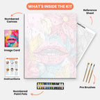 Vibrant Pop Art Paint by Numbers Kit – includes numbered canvas, paint pots, brushes, and instructions