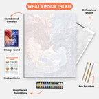 Fire and Ice Dragon Paint by Numbers Kit – includes numbered canvas, paint pots, brushes, and instructions