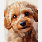Puppy Gaze Paint by Numbers Kit design preview showing the full artwork layout before painting