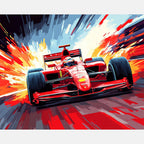 Racing Moment Paint by Numbers Kit design preview showing the full artwork layout before painting