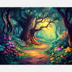 Radiant Forest Paint by Numbers Kit design preview showing the full artwork layout before painting