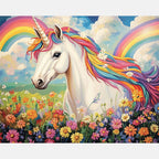 Rainbow Unicorn Paint by Numbers Kit design preview showing the full artwork layout before painting