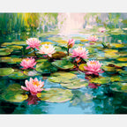 Reflective Lillies Paint by Numbers Kit design preview showing the full artwork layout before painting
