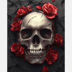 Romantic Skull Paint by Numbers Kit design preview showing the full artwork layout before painting