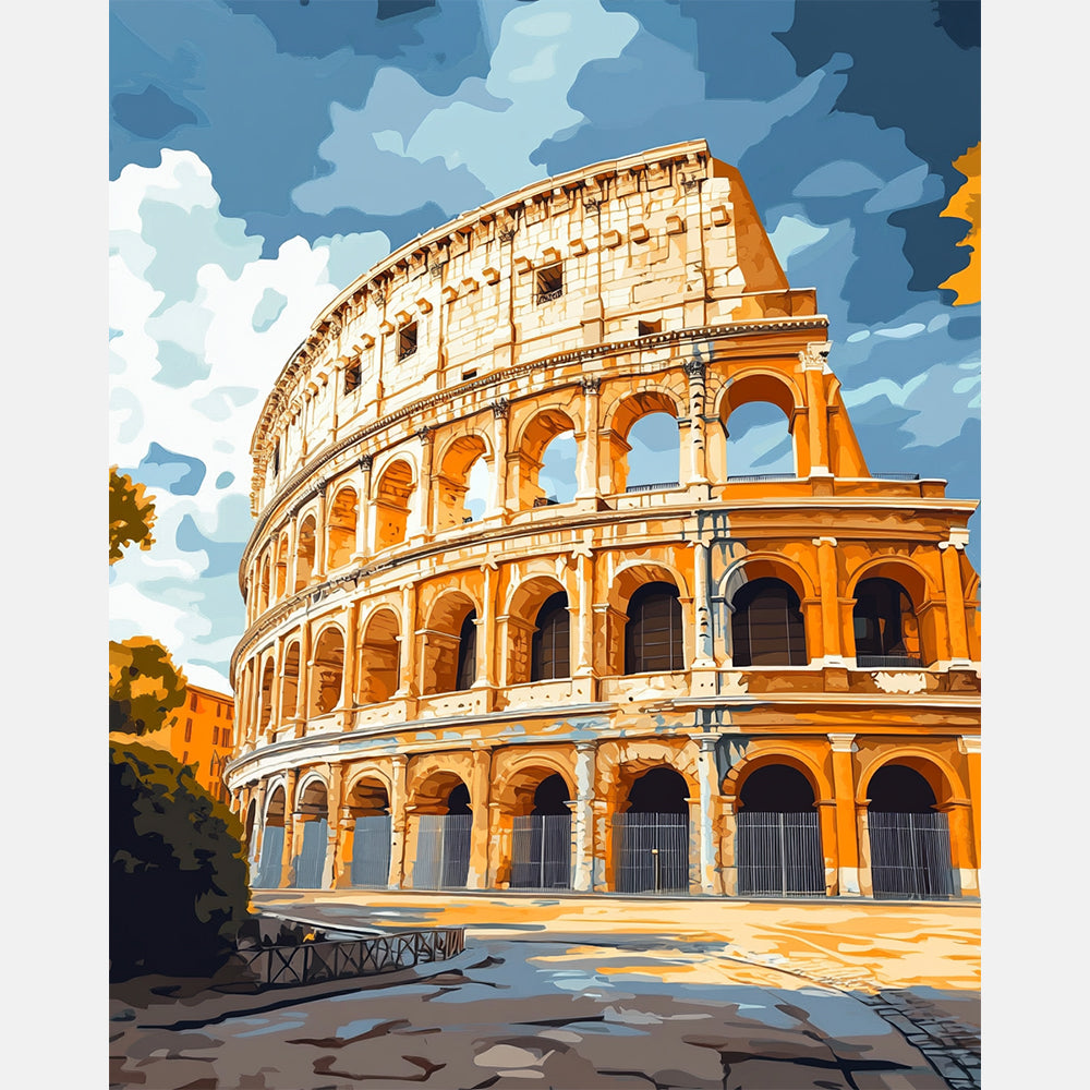 Rome's Icon Paint by Numbers Kit design preview showing the full artwork layout before painting