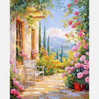Rose Lined Escape Paint by Numbers Kit design preview showing the full artwork layout before painting