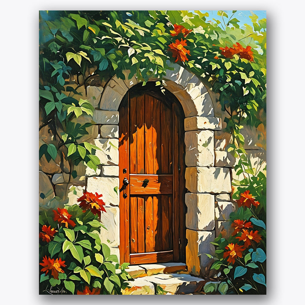 Rustic Garden Door Paint by Numbers Kit UdoPaints