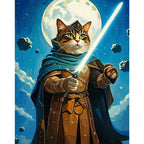 Saber Cat Fantasy Paint by Numbers Kit design preview showing the full artwork layout before painting