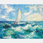Sail Skies Paint by Numbers Kit design preview showing the full artwork layout before painting