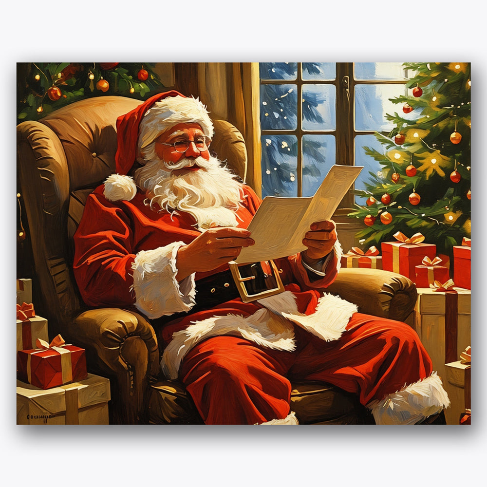 Santa's Cozy Moment Paint by Numbers Kit UdoPaints