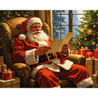 Santa's Cozy Moment Paint by Numbers Kit design preview showing the full artwork layout before painting