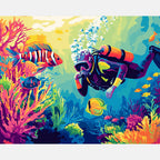 Sea Encounter Paint by Numbers Kit design preview showing the full artwork layout before painting