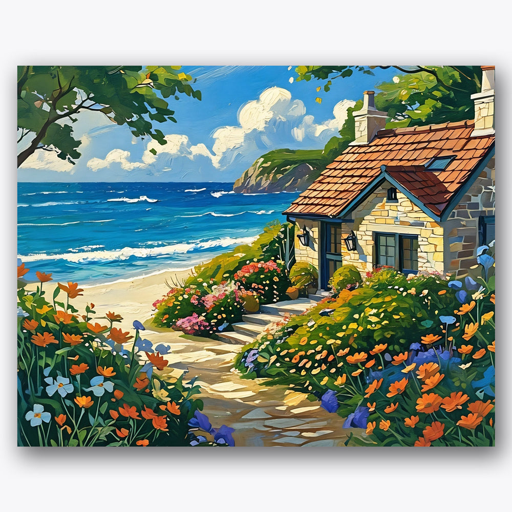 Seaside Flower Retreat Paint by Numbers Kit UdoPaints