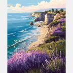 Seaside Lavender Paint by Numbers Kit design preview showing the full artwork layout before painting