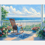 Seaside Rest Paint by Numbers Kit design preview showing the full artwork layout before painting
