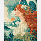 Seaside Spirit Paint by Numbers Kit design preview showing the full artwork layout before painting